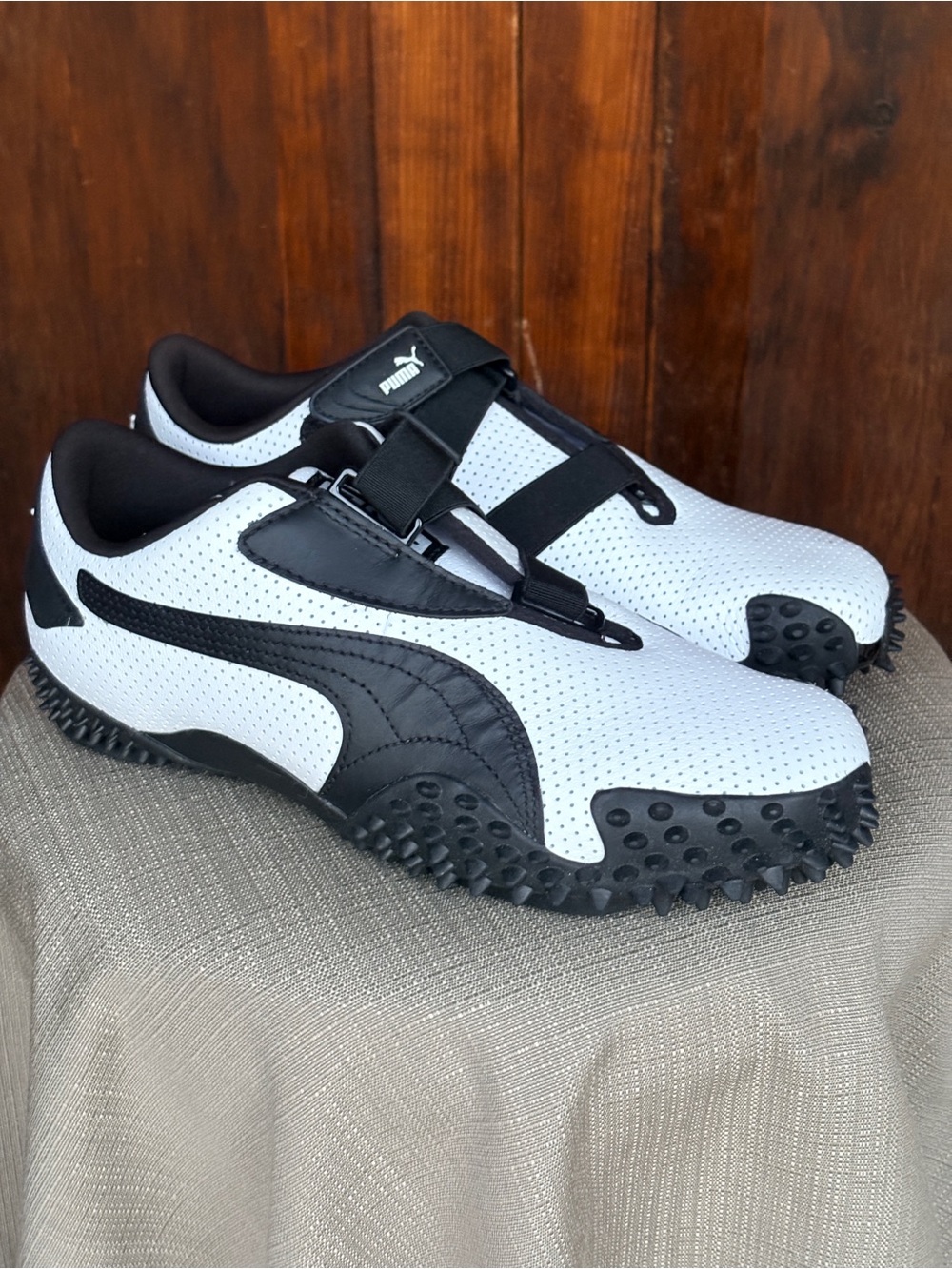 Puma Mostro Perf Perforated Leather White Black Sneakers NWOB